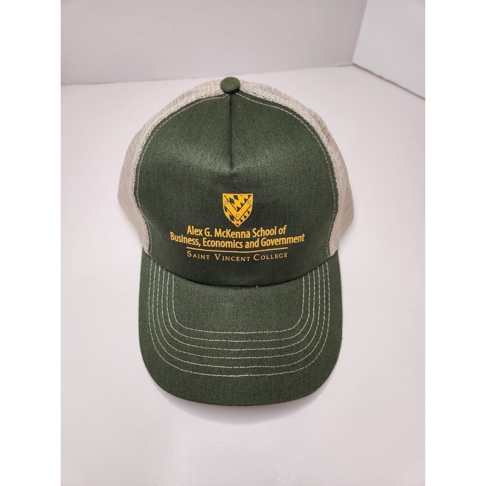 Saint Vincent‎ College Hat Cap Snap Back Trucker Vented Mesh Green